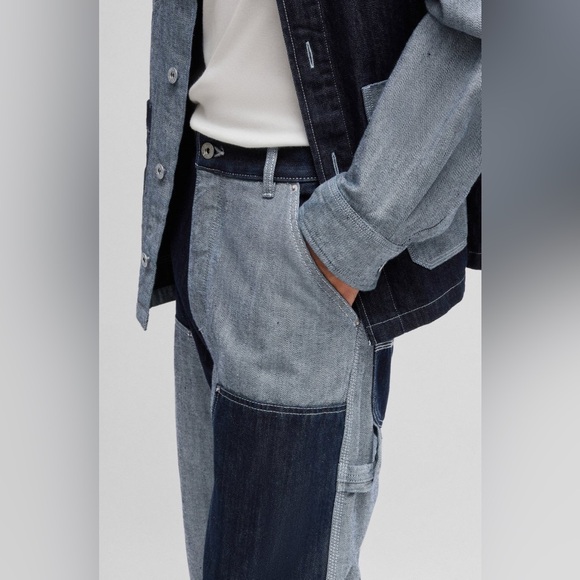 HUGO Mens Carpenter Style Jeans- Mixed Denim- 32x32 - Picture 5 of 12